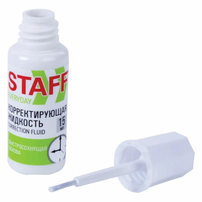 Staff su. Корректирующая жидкость staff. корректирующая жидкость быстросохнущая. замазка стафф. корректор с кистью с автоэмалью.