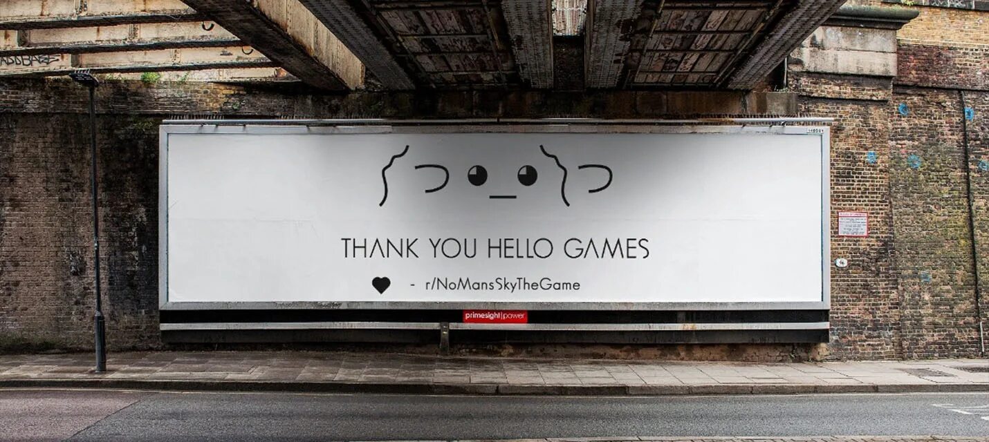 Hello we games. Billboard. Hello games. Billboard Design. Билборд гора море.