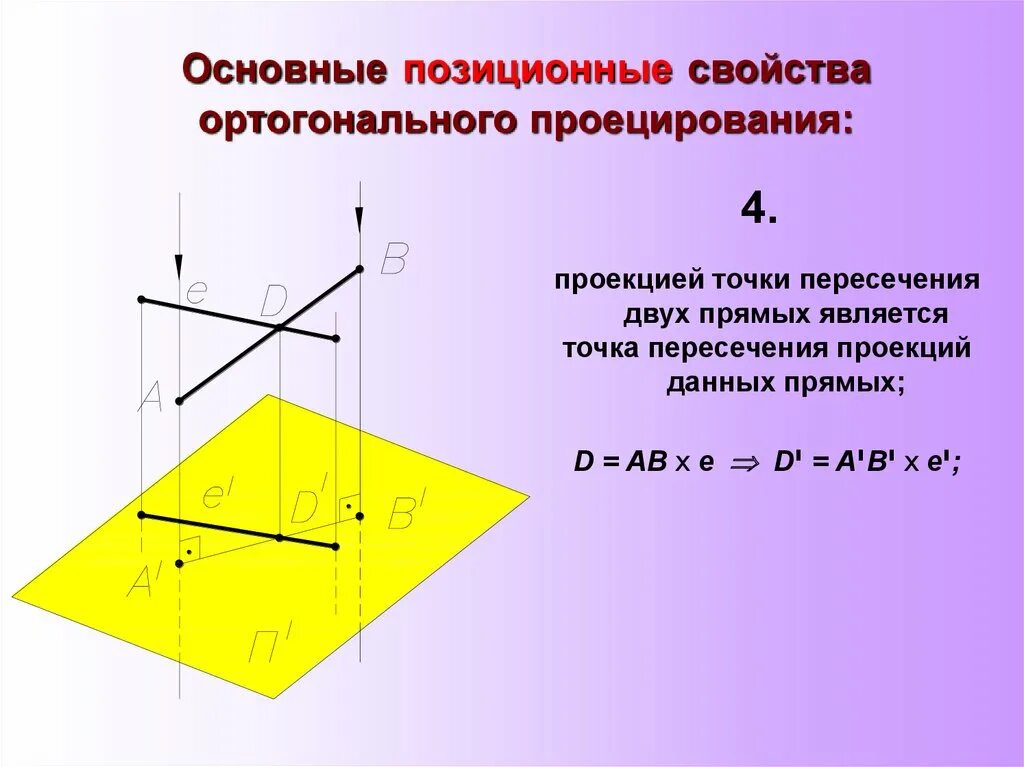 Прямая l является. Начертательная геометрия ортогональное проецирование. Ортогональная проекция точки. Основные свойства ортогонального проецирования. Прямоугольное ортогональное проецирование.