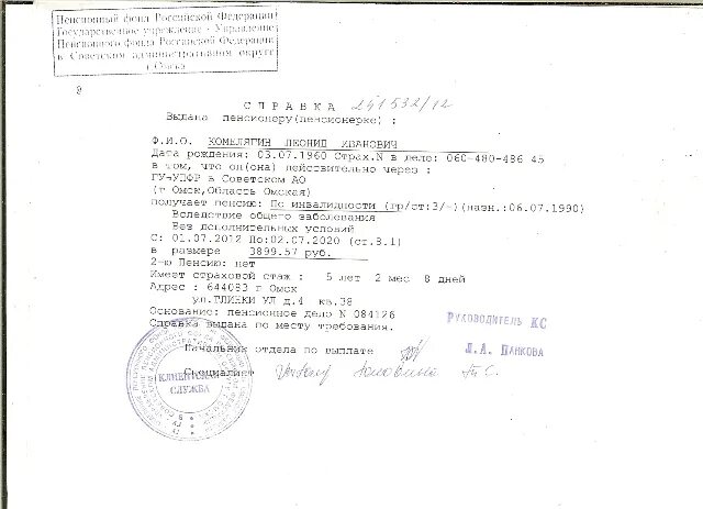 Как выглядит справка едв Выписка пф