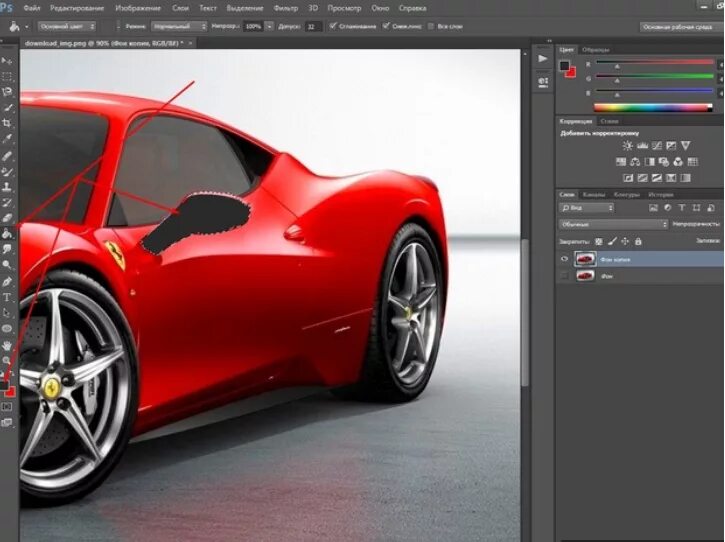 Фотошоп цвет слой. Меняем цвет в фотошопе. Перекрашивание в фотошопе фото. Изменить цвет изображения в фотошопе. Закрасить предметы в определенный цвет.