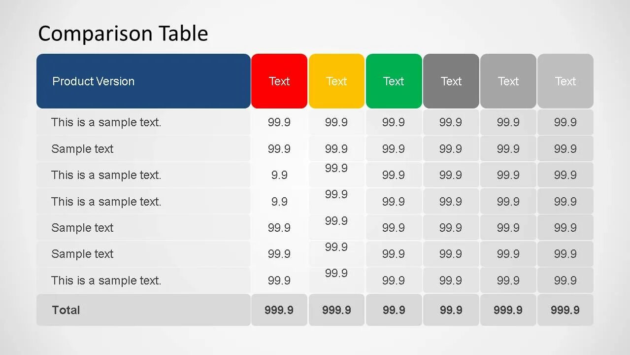 Method table. Benchmarking таблица. product table шаблоны. powerpoint tables. comparative table.