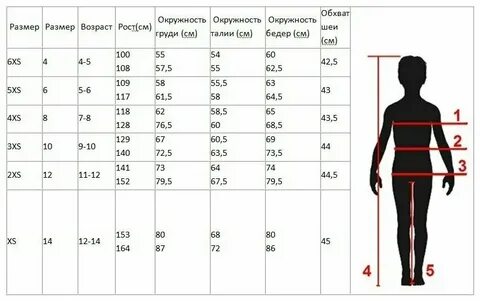 Joma размерная сетка