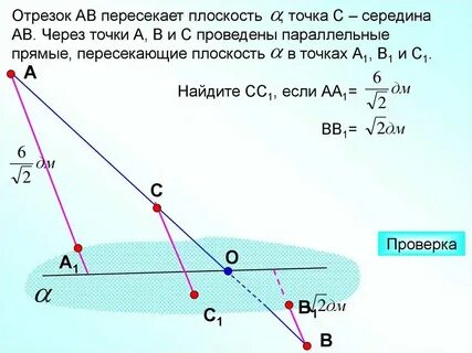 Прямая ав разбивает