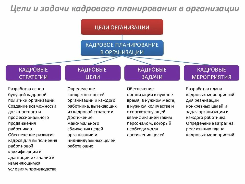 Цели, задачи и методы кадрового планирования в организации. Цели и задачи отдела кадров в организации. Цель задачи и методы планирования в организации. 8. Содержание и задачи кадровой политики предприятия.