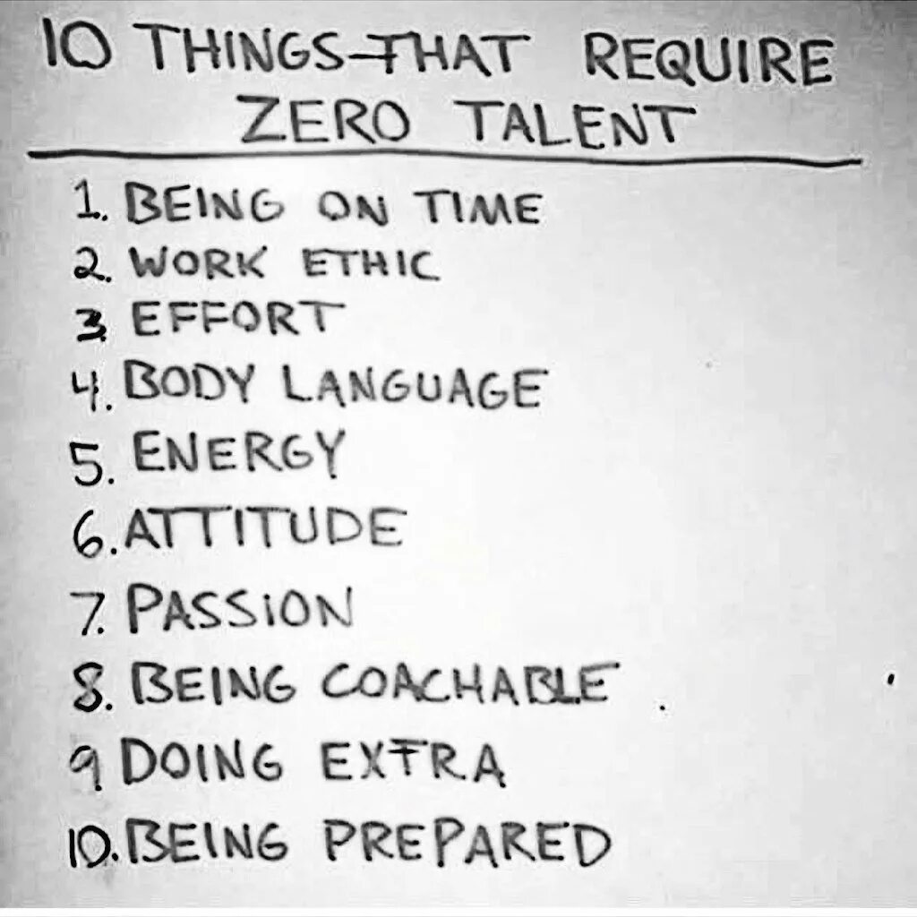 Require null. 10 things that require zero talent. is it talent or hard work?.