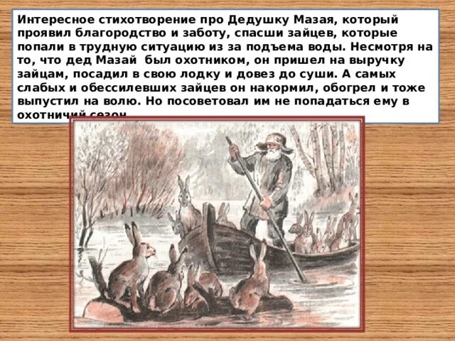 Дед мазай читать рассказ. Дедушка Мазай и зайцы Некрасов. Н А Некрасов дедушка Мазай и зайцы. Н Некрасов дед Мазай и зайцы. Стихотворение Некрасова дедушка Мазай.