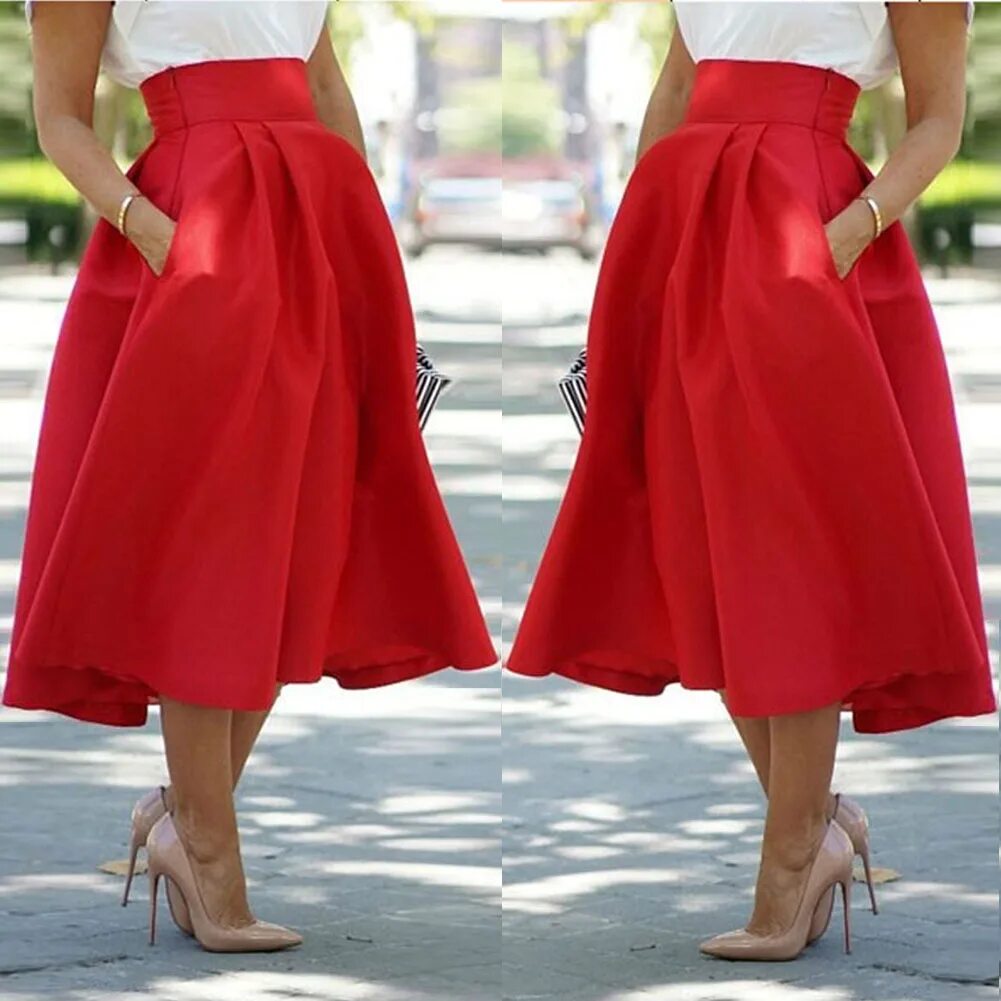 Расклешенная юбка. Черная юбка. Стильные юбки миди. Пышная юбка. Широкая юбка.