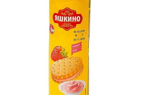 Печенье затяжное с клубничным кремом