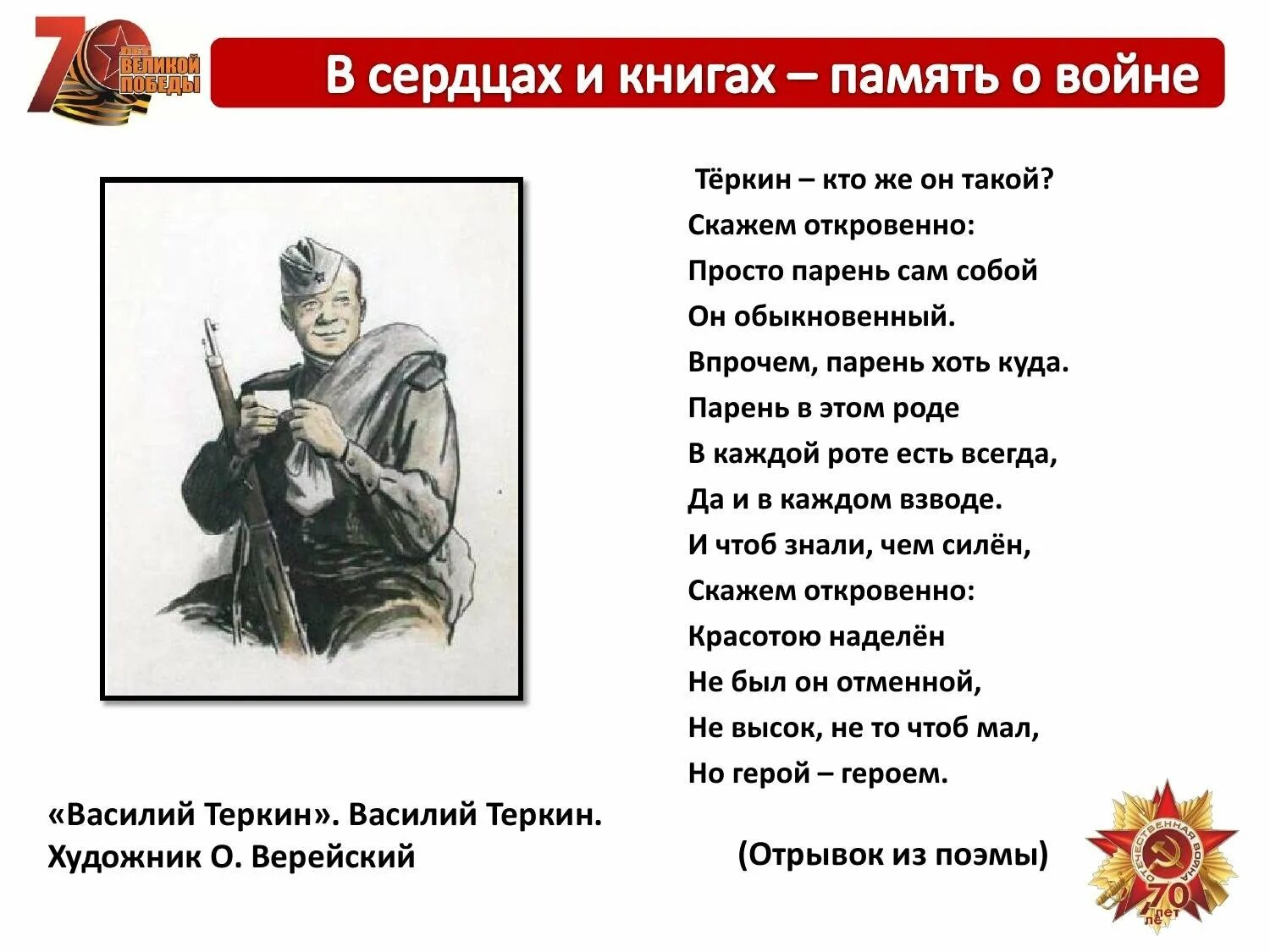 Теркин читать по главам