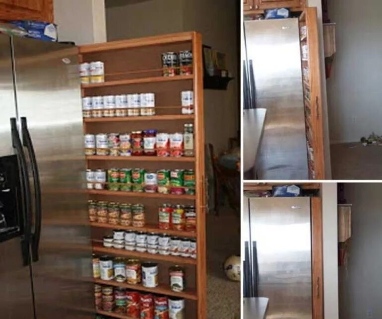 Next to the fridge