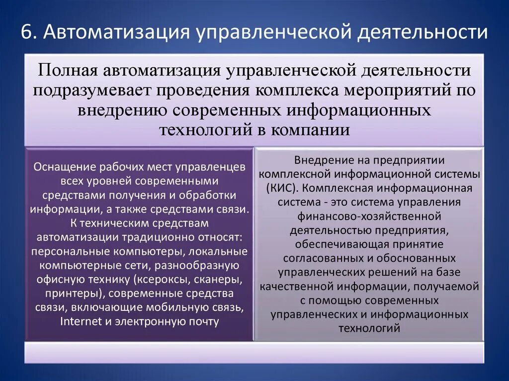 Автоматизация управленческой деятельности. Автоматизация управленческого труда. Системы автоматизации управленческой деятельности. Автоматизация управленческих решений.