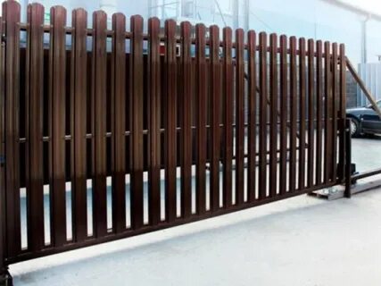Откатные ворота из штакетника монтаж заборов