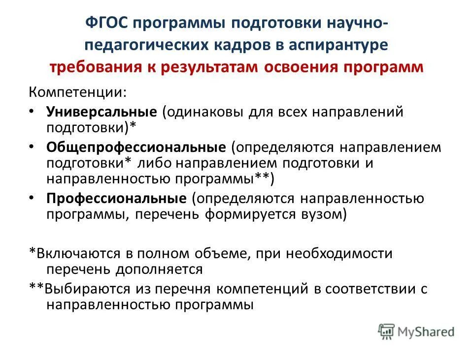 Результат научно педагогической деятельности. Подготовка научных и научно-педагогических кадров. План подготовки научных кадров. Подготовка программного обеспечения. Федеральные государственные требования аспирантура.