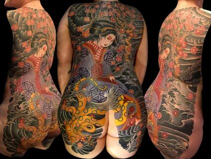 Backpiece Geisha Japanese Tattoo.