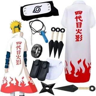 Anime 4th Namikaze Minato Costume Cosplay Accessories Ninja Cloak Headband ...