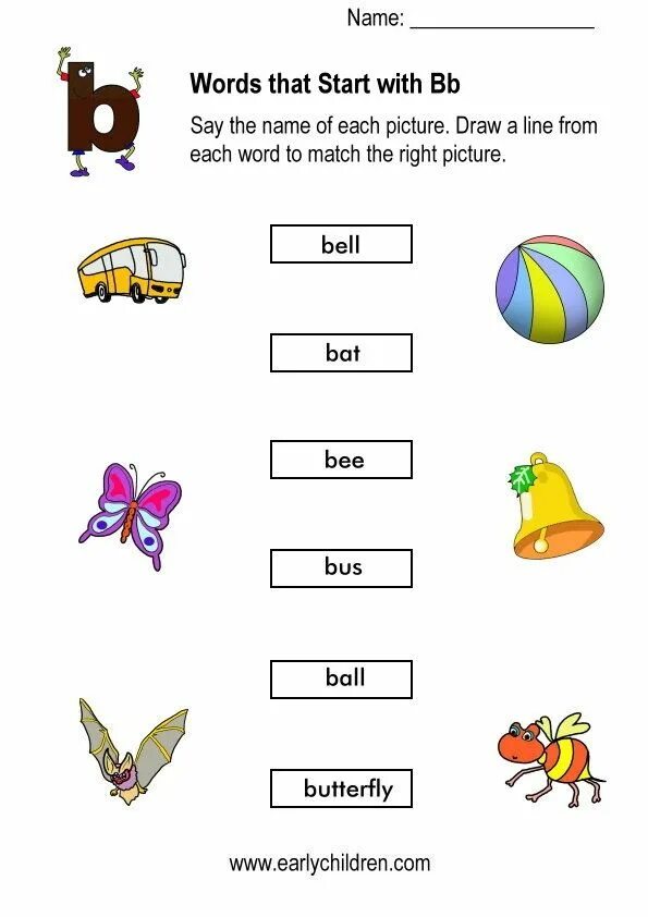 Words with a. Words Worksheets. Words begins with d. Words on Letter b.