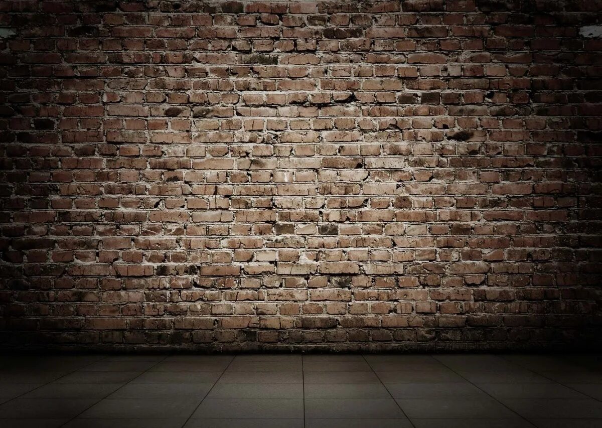 Текстура стены. Кирпичная стена с полом. Фоны со стеной. Кирпичный фон. Пустая комната с кирпичной стеной.