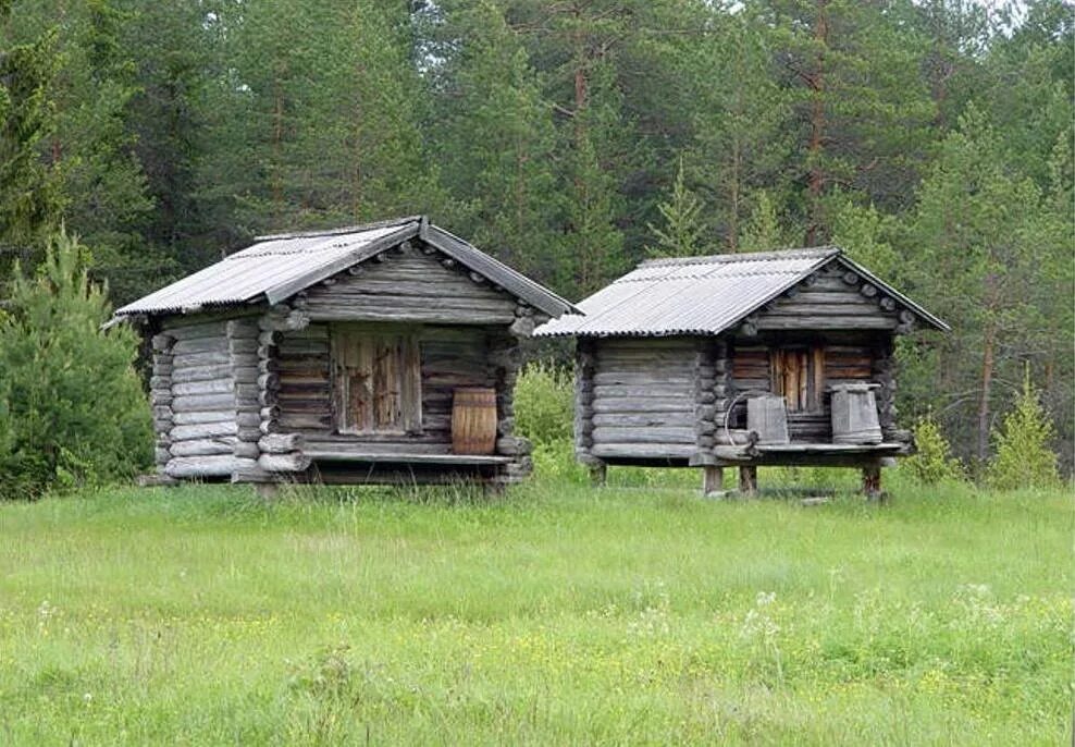 Пинежские Амбары. Амбары на Пинежье. Старые Амбары Карелии.