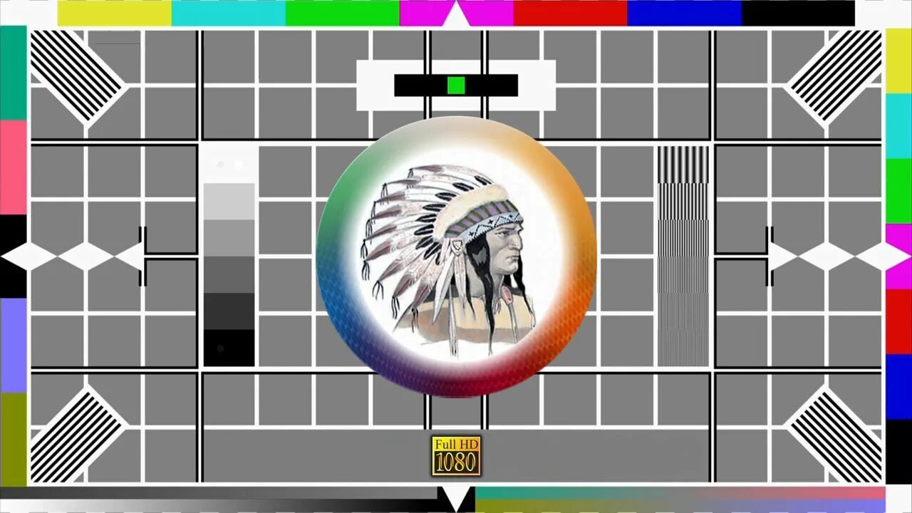 Настроечная таблица ТВ С индейцем. Тест телевизора. Indian-head Test pattern.