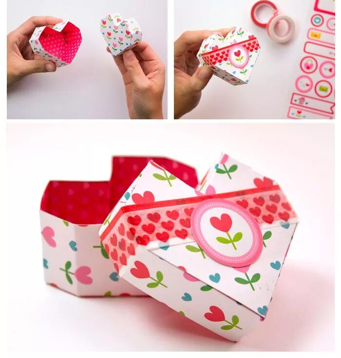 Какой подарок можно сделать из бумаги. Подарок из бумаги. Коробочка для подарка без клея. Подарки для девочек из бумаги. Маленькая коробочка из бумаги.