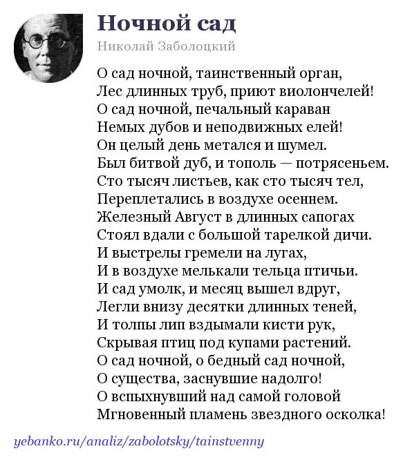 Вечер на оке заболоцкий анализ. Заболоцкий сад. Заболотский ночной сад. Ночной сад Заболоцкий. Стих Заболоцкого ночной сад.