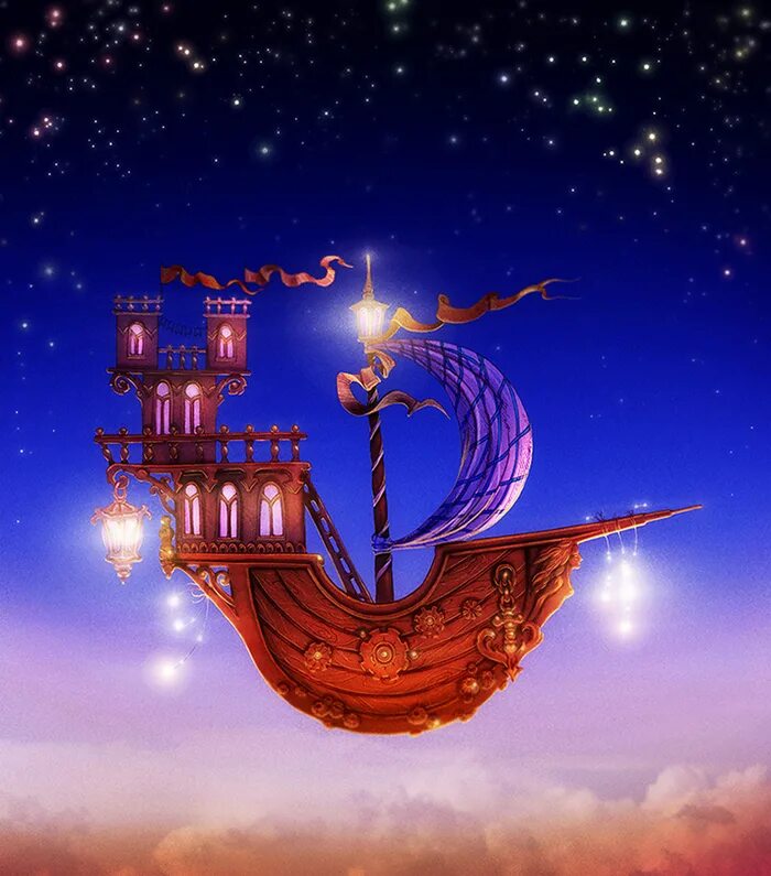 Корабль в море. Кораблик ночи. Фон детский сон. Корабль в море. Корабль на луне.