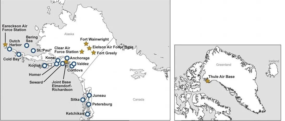 Базы ВВС США на Аляске карта. Военные базы США на Аляске на карте. Военные базы на Аляске. Военные базы на Аляске на карте. Аляска инструкция
