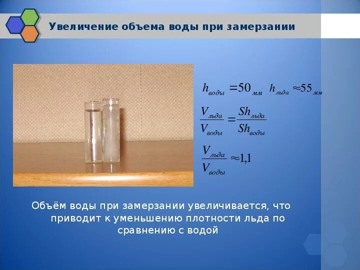 Давление льда и воды. Объем воды при замерзании. Объем льда и воды. Вода увеличивается в объеме при?. Определить плотность воды.