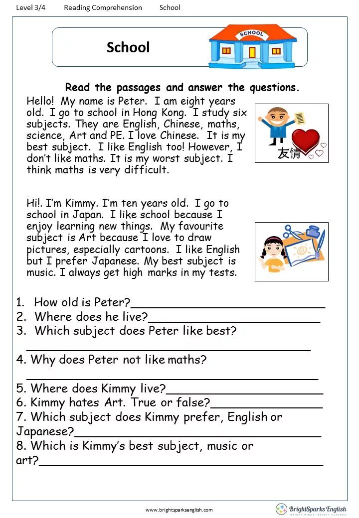 Reading Comprehension английский. Worksheets чтение на английском. Тексты Worksheets. Reading Comprehension for Kids.
