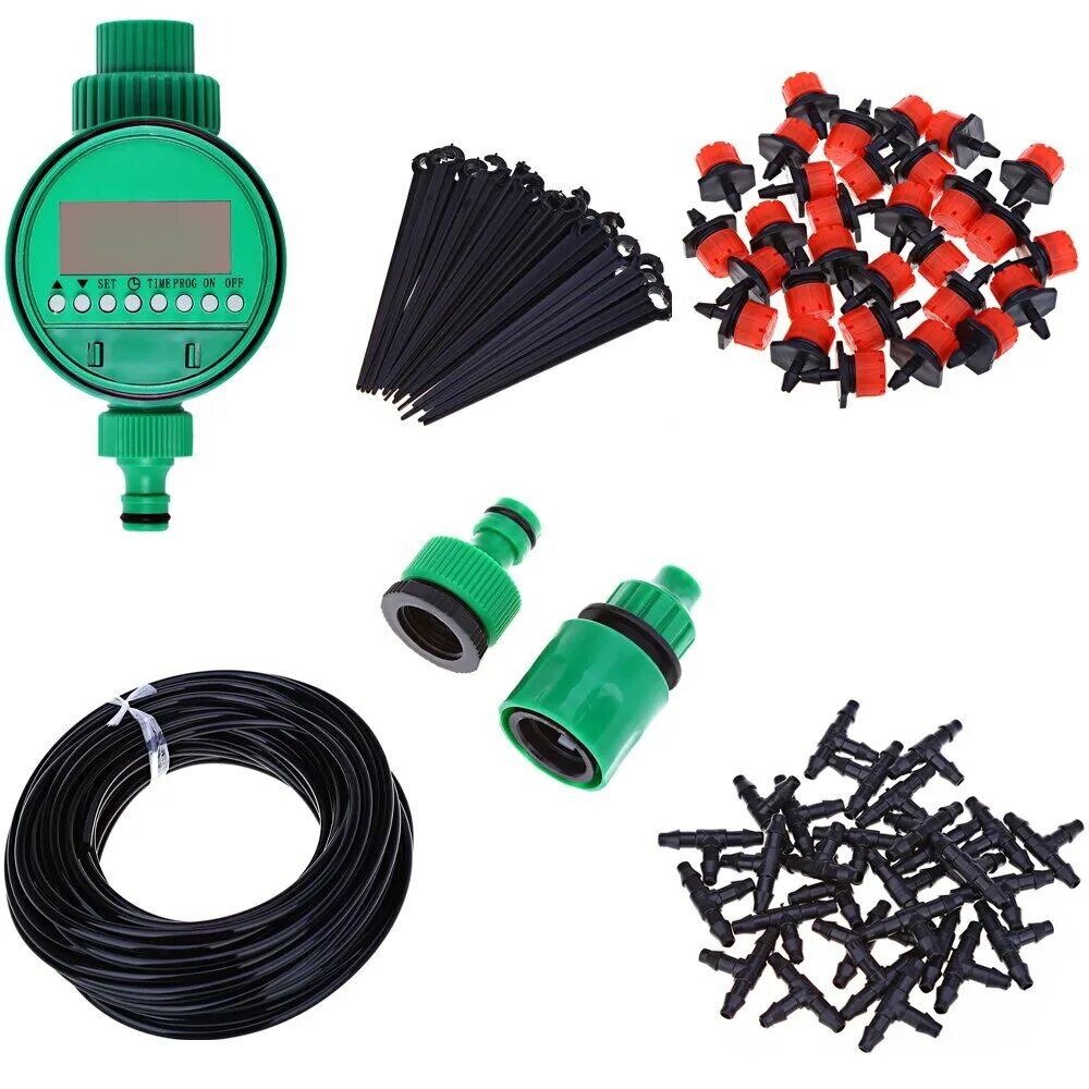 Micro Drip Irrigation Kit. Система капельного полива (Drip System). Система капельного полива с таймером. Капельный полив с микротрубкой. Системы автоматического полива купить