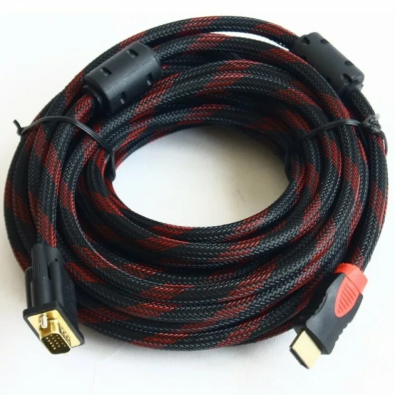 Hdmi кабель 10m. фильтрами. кабель hdmi 10 метров vcom. шнур hdmi - hdmi в оплетке 10м. видео кабель hdmi hdmi 10 м.