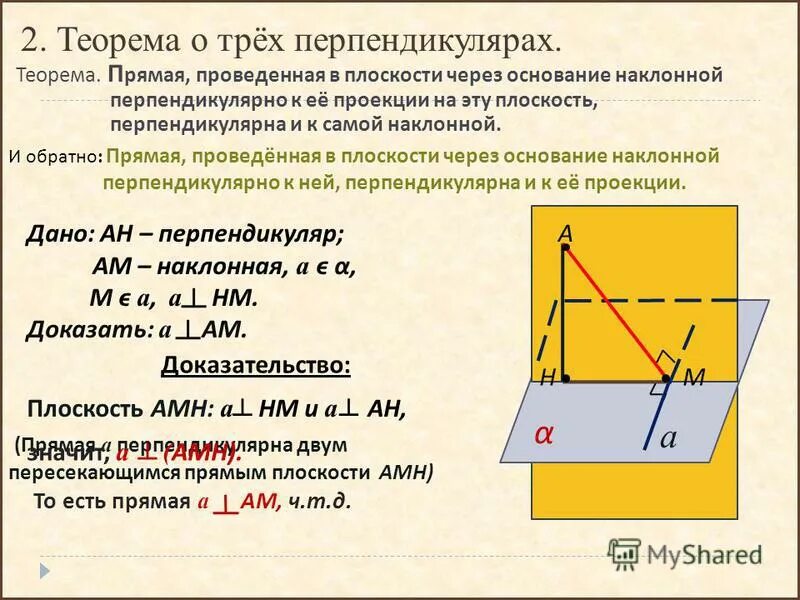 Задачи о трех перпендикулярах 10