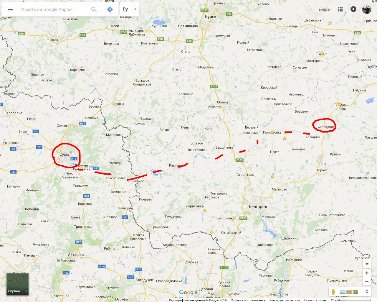 Головчино на карте белгородской области