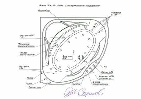 Угловая ванна 135х135