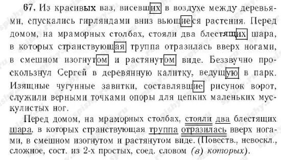 Из красивых ваз висевший воздухе. Текст с причастиями 7 класс русский язык. Текст из 5-7 предложений предложений с причастным оборотом. Выпишите предложение из литературы с причастным оборотом. Предложения с причастным оборотом из литературных текстов.