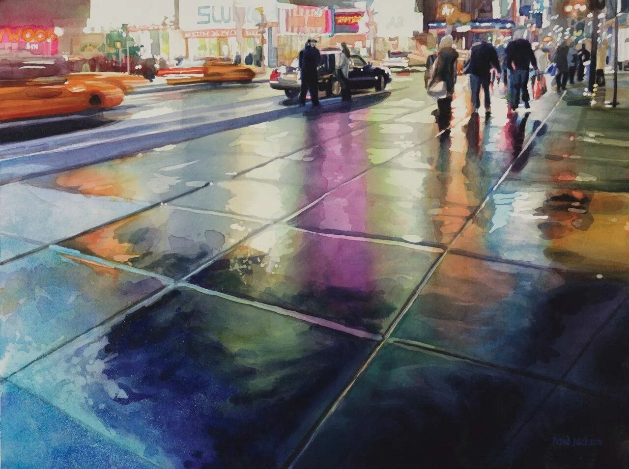 Пол акварелью