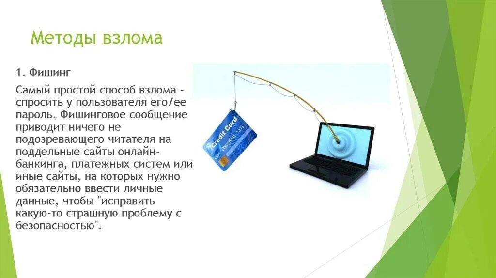 Какого типа фишинг атаки не существует. Методы взлома паролей. виды взлома в интернете. распространенные способы взлома. фишинг презентация.
