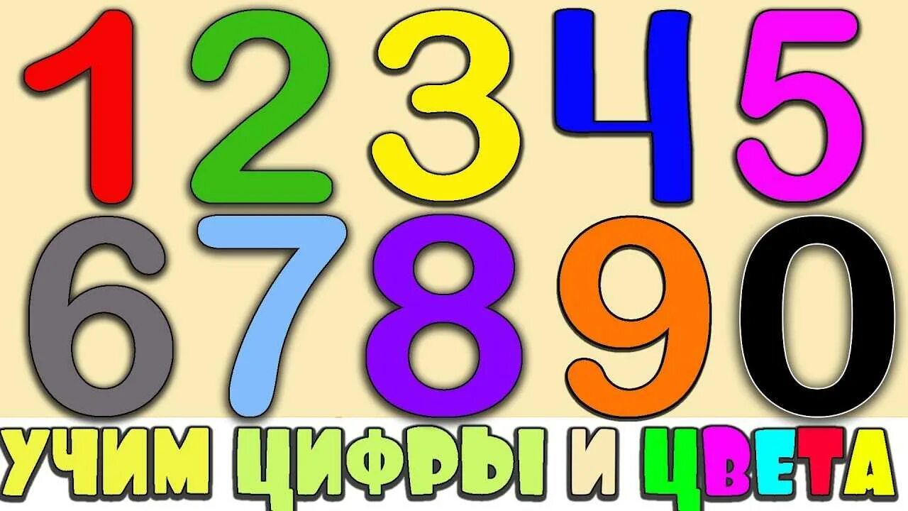 Разноцветные цифры. Цветные цифры. Учим цвета и цифры. Цвета и цифры для малышей.