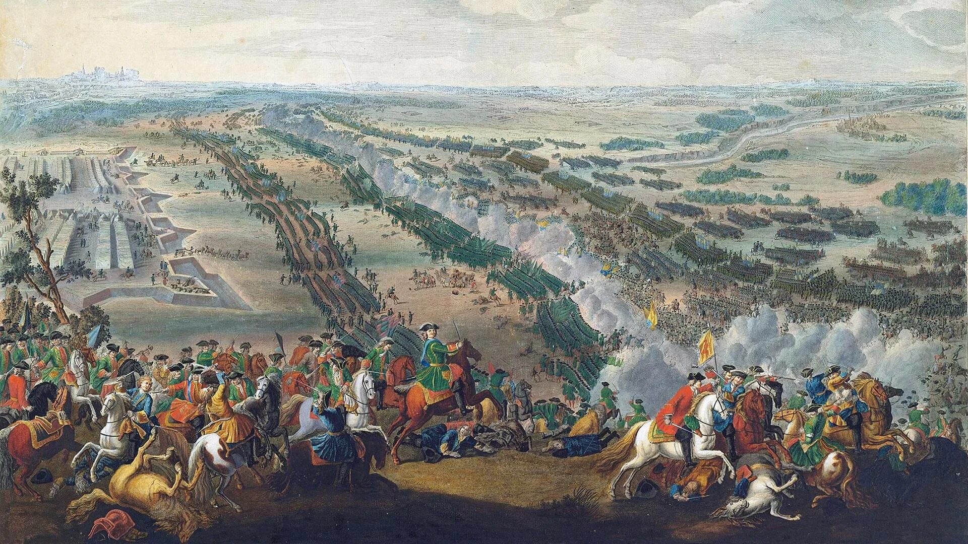 Нарва поражение к победе. 27 Июня 1709 года – Полтавская битва. Пьер Дени Мартен младший Полтавская баталия 1726 г.