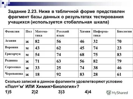 Ниже представлен фрагмент