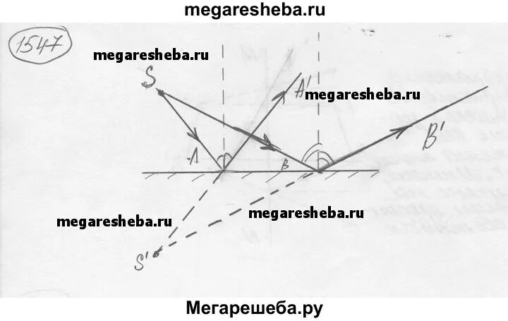 Построить отраженный световой пучок