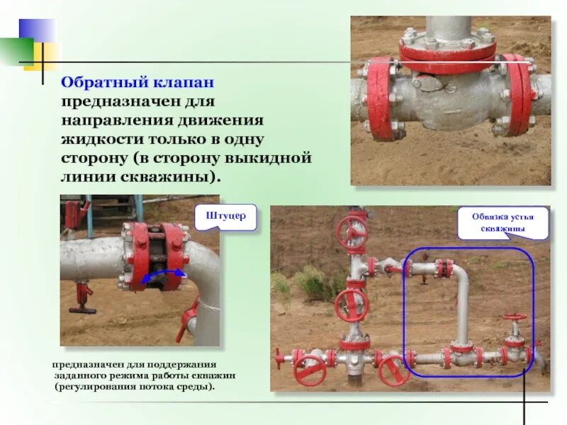 Штуцер нефтяной скважины. Штуцерная камера на фонтанной арматуре для нефти. Штуцер нагнетательной скважины. Обратный клапан в обвязке скважины. Направление обратного клапана