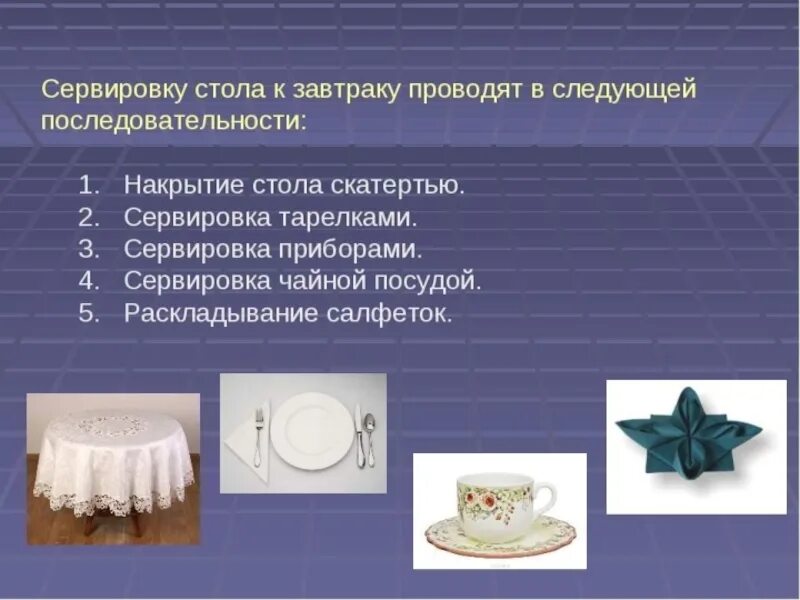 Проект по технологии на тему сервировка стола Правила сервировки
