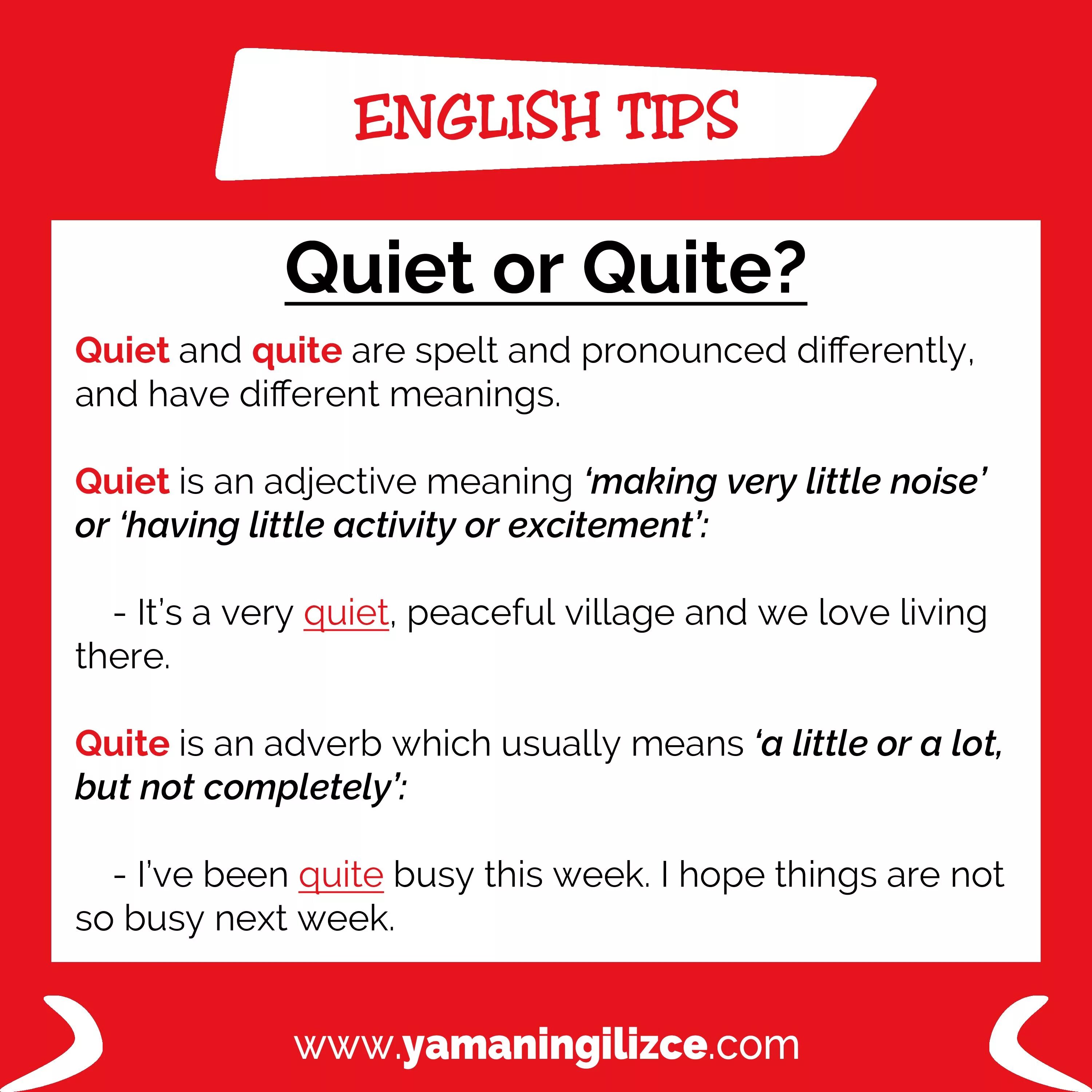 Quite meaning. Значок english tips. quite в английском языке. метафоры с quite в английском. тест английский quite or quiet.