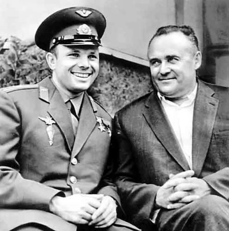 Наставник гагарина. Королёв и Гагарин 1961.