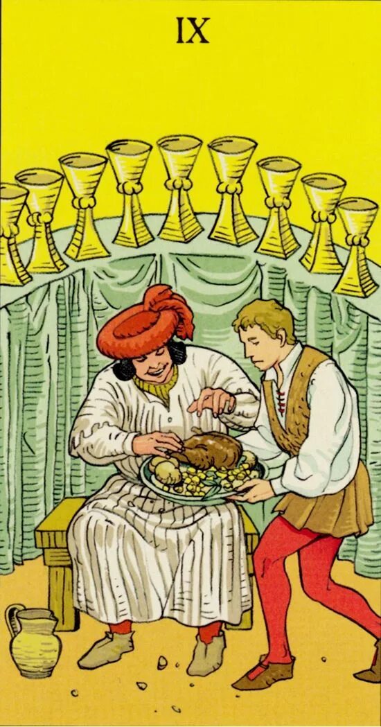 Значение карт таро 9 кубков. 9 кубков уэйт. 9 чаш таро уэйта. карты таро девятка кубков. карты таро уэйта 9 кубков.