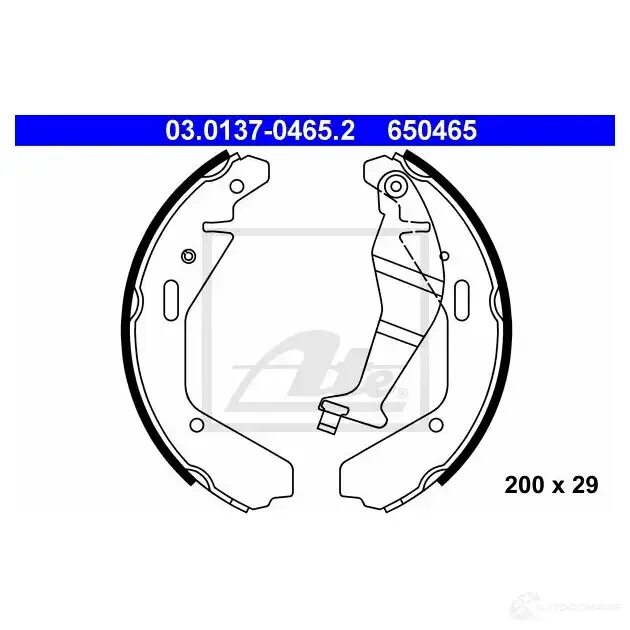 3.3 137. Ate 03.0137-3015.2. Тормозные колодки барабанные на Suzuki Wagon r 2003 года. Opel Agila b монтажный комплект задних колодок.