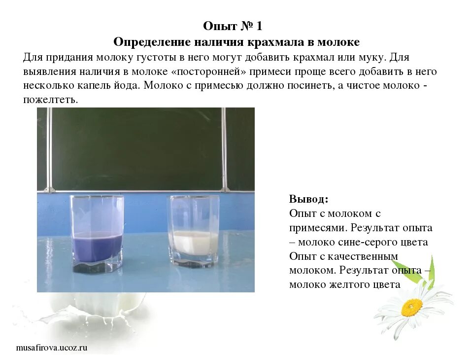 5 раствор крахмала. Опыт вода и молоко. Опыт с молоком и йодом. Эксперимент с молоком и водой. Выявление крахмала в молоке.