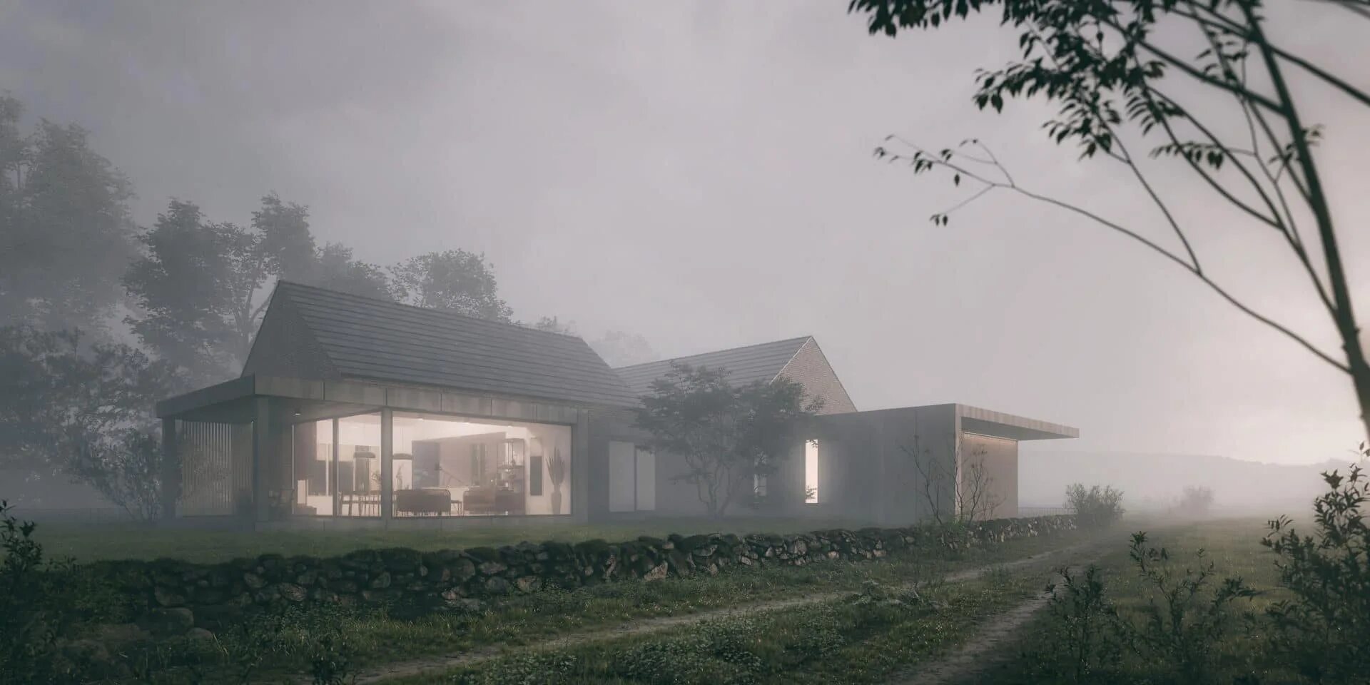 Cinema 4d архитектурная визуализация. Rain House. House Rain Arden. House of rain